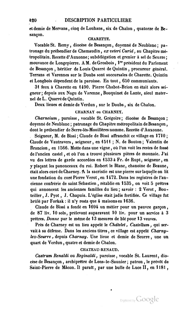 Page 420 contenant la description de Charette