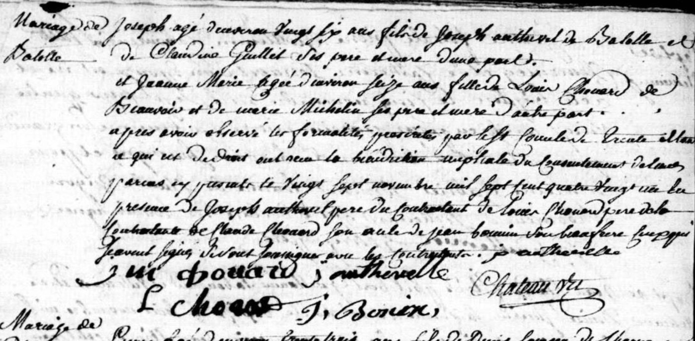 Première signature – 1781