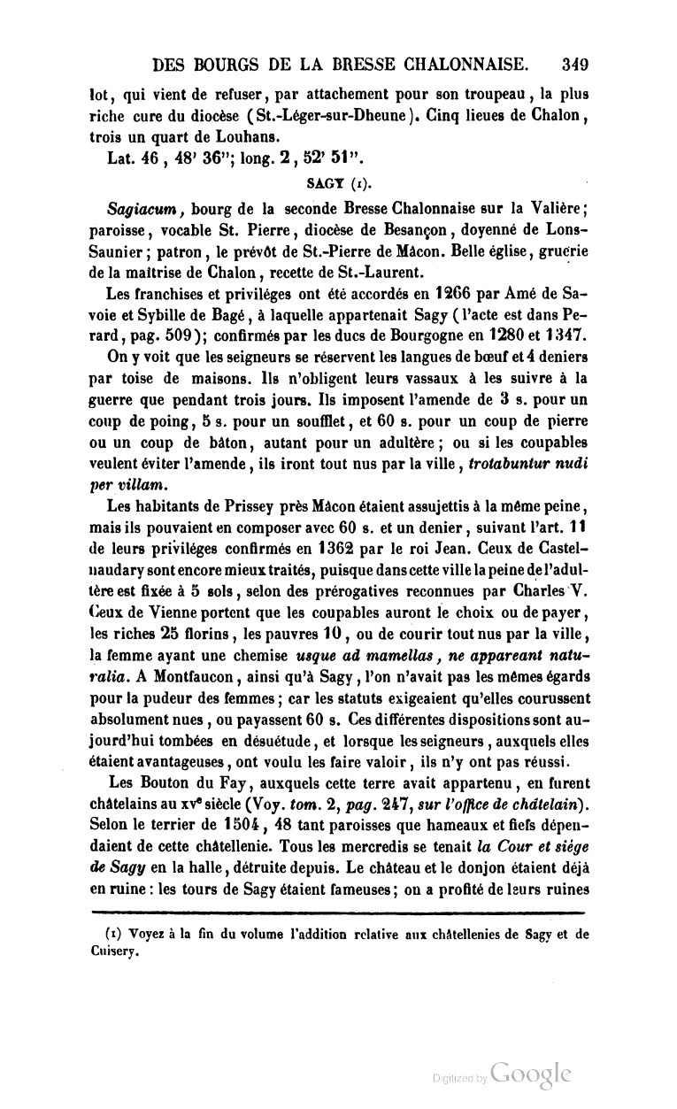 Page 349, fin de la description de Mervans