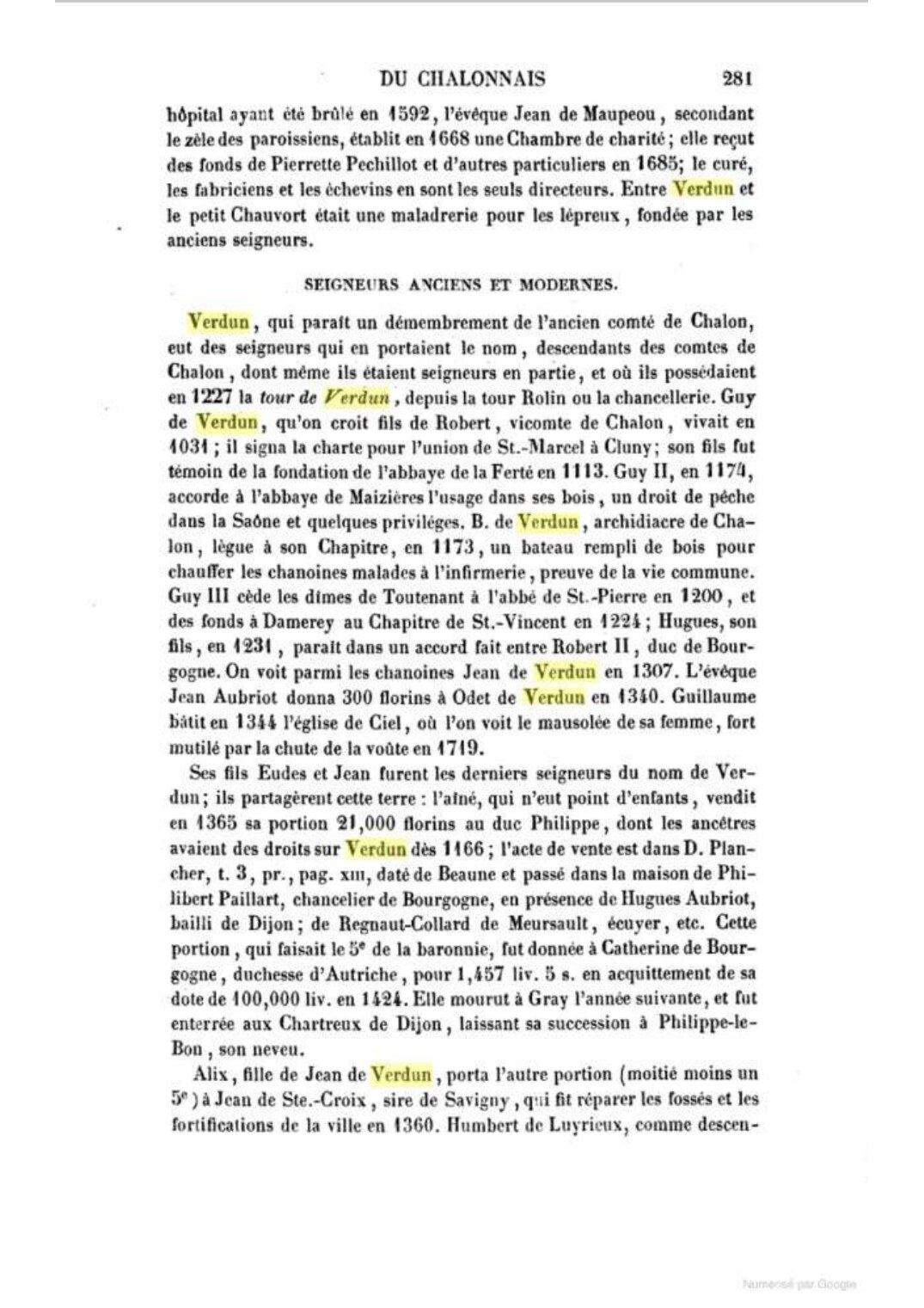 Page 281 de la description de Verdun