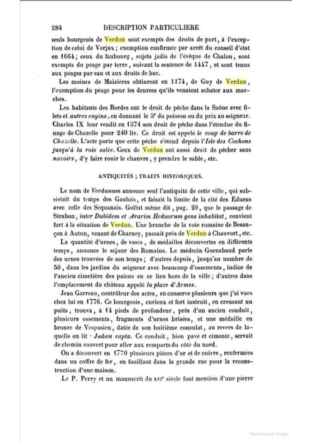 Page 284 de la description de Verdun