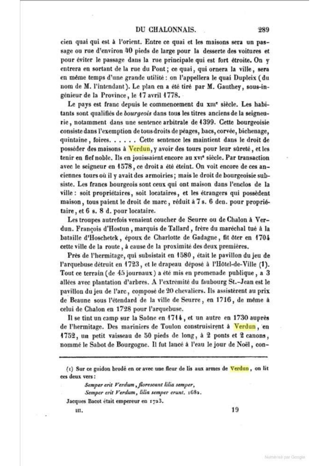 Page 289 de la description de Verdun