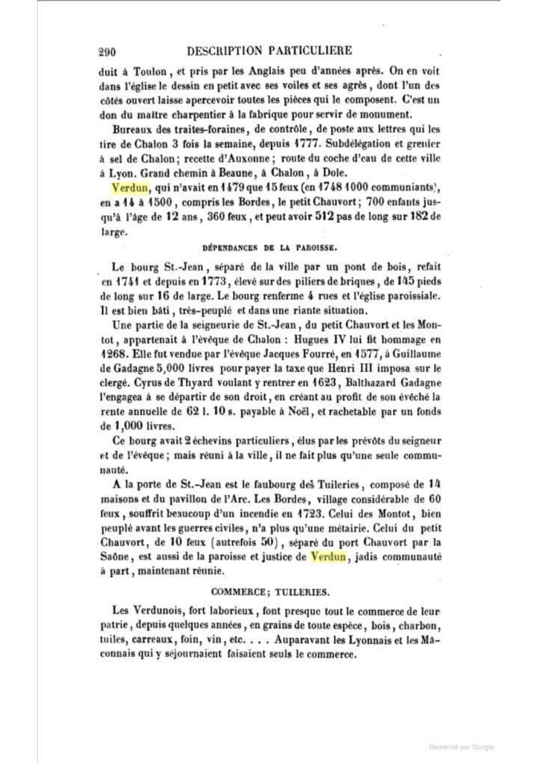 Page 290 de la description de Verdun
